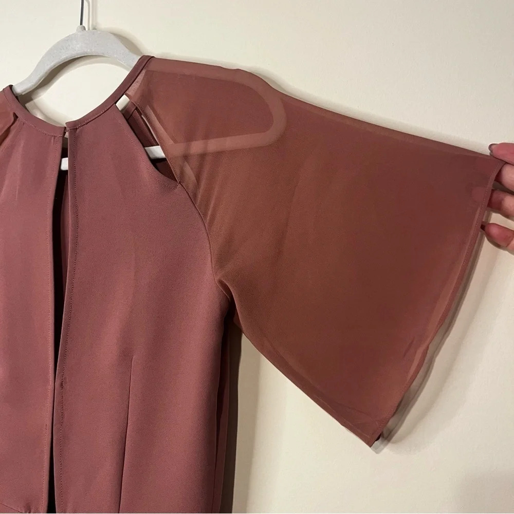 NWT REISS Scarlet Chiffon Rosewater Flutter Sleeve Jumpsuit Romper - Picture 8 of 11